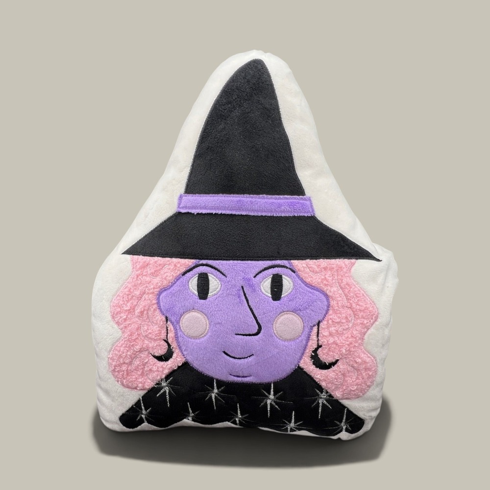 Hyde and Eek Boutique Halloween Witch Decorative Pillow Purple Pink White 15in